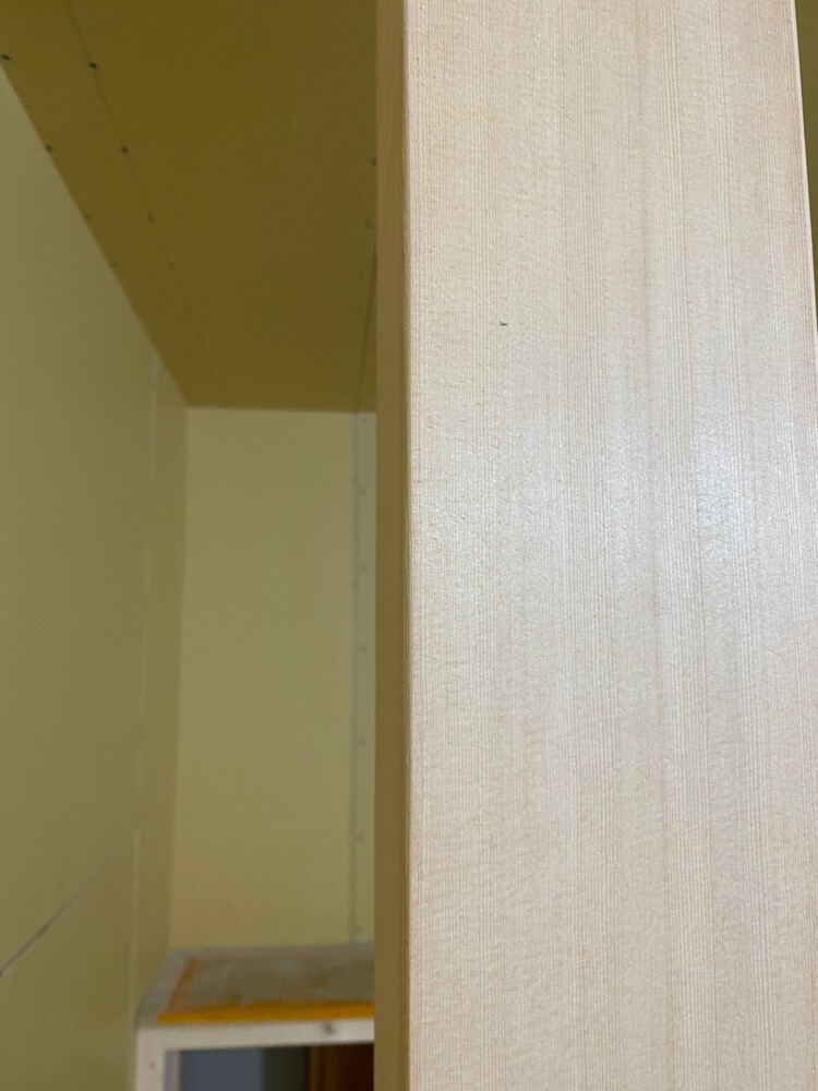 柱に単板張り施工　滋賀県 大津市作業前