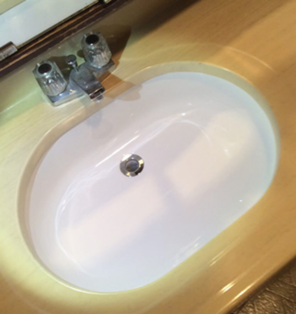 大阪市　洗面ボール　穴補修　現場　京都府京都市 BEFORE