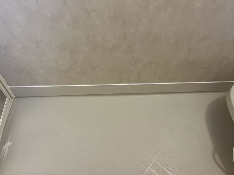 浴室壁面パネルの膨れ補修前