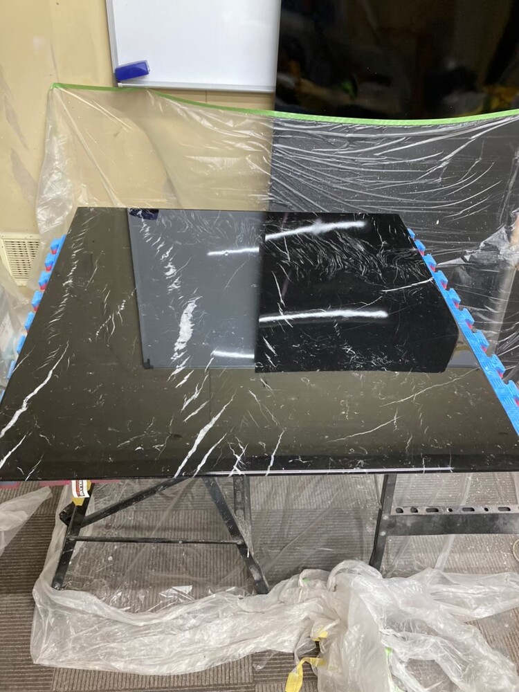 大理石テーブルコーティング補修前