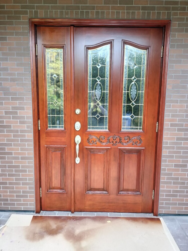 木製扉無垢再生塗装リペア前